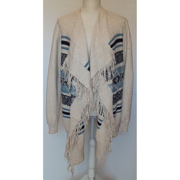 St. John's Bay Women's  Open Front Long Sleeve Cardigan w/Fringe Size Large - Picture 1 of 8